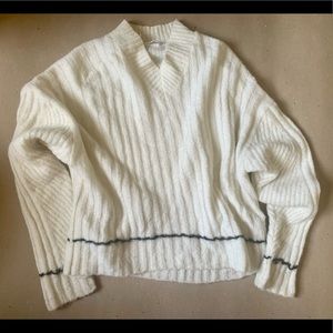 Helmut Lang  Brushed Long Sleeve V Neck Sweater